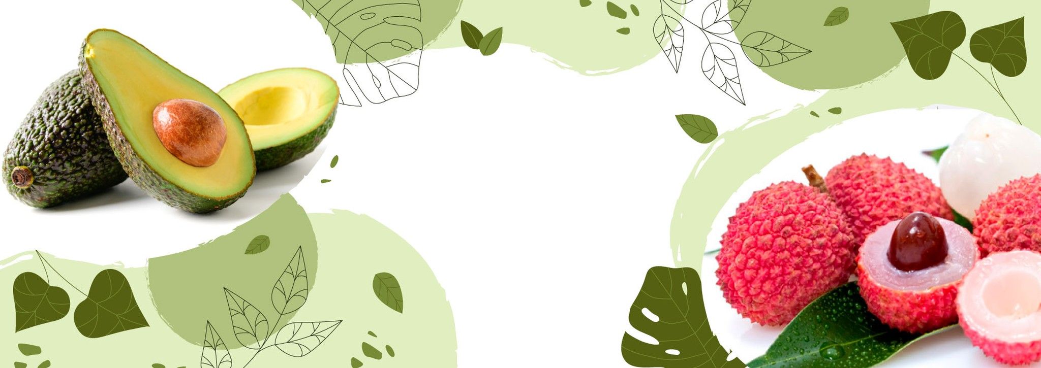 Imagen de un aguacate y unas frambuesas